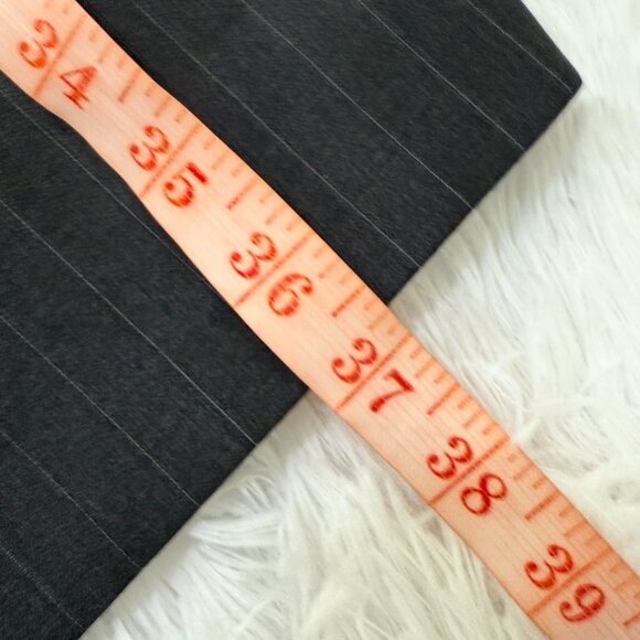 Men Woolmark 100% Wool Stripe Blazer Mid Length Suit in Black Size 50R - Picture 6 of 7